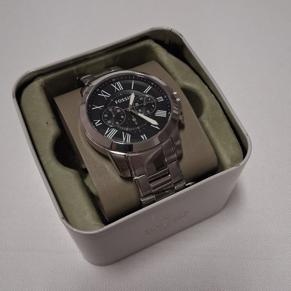 Fossil Men's FS4736 Grant Stainless Steel Watch - Gently Used, Perfect Condition